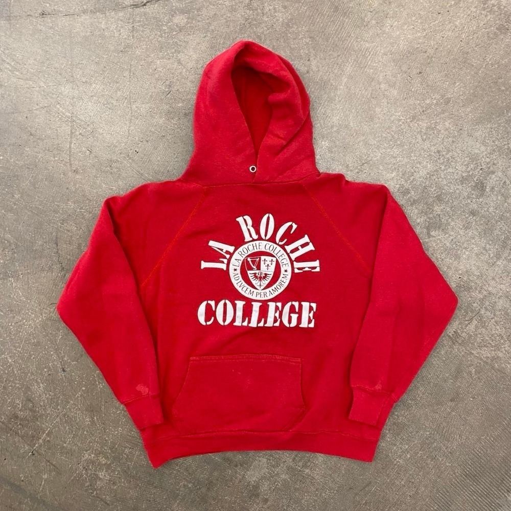 Vintage La Rouche College 80s 90s Red Hoodie Size Large